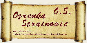 Ozrenka Strainović vizit kartica